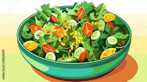 Salad with fresh vegetables. Healthy food concept.