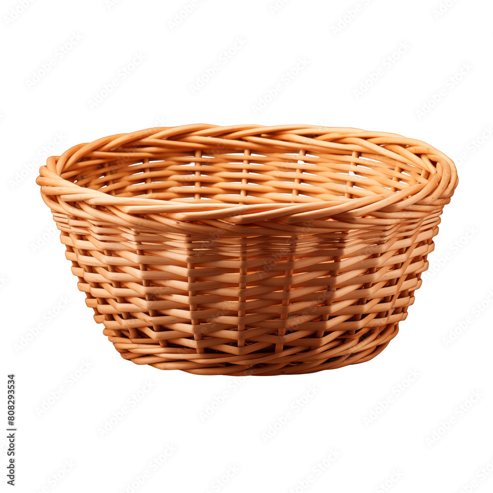 Empty wicker basket isolated on transparent or white background, png Empty wicker basket isolated on transparent or white background, png