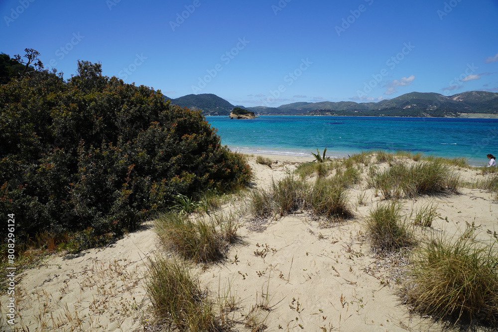 Marathonisi island , popular touristic destination and turtle nesting spot near Agios Sostis Marathonisi island , popular touristic destination and turtle nesting spot near Agios Sostis