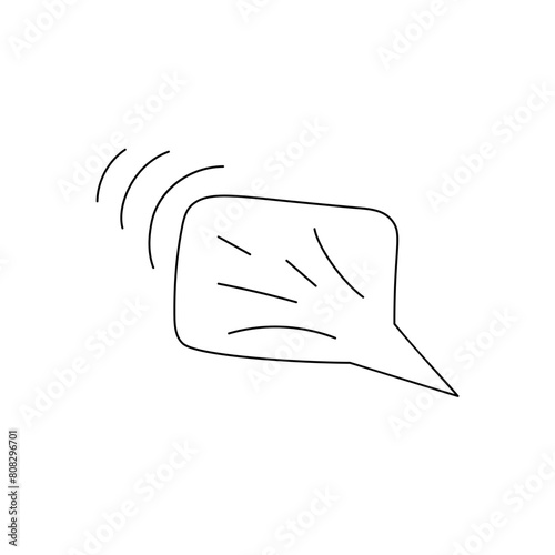 Speech bubble icon doodle vector illustration, sticker for planner, bullet journal, St Valentine decor, graphic element of conversational illustration, story, comic manga design © Contes de fée 