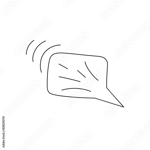 Speech bubble icon doodle vector illustration, sticker for planner, bullet journal, St Valentine decor, graphic element of conversational illustration, story, comic manga design