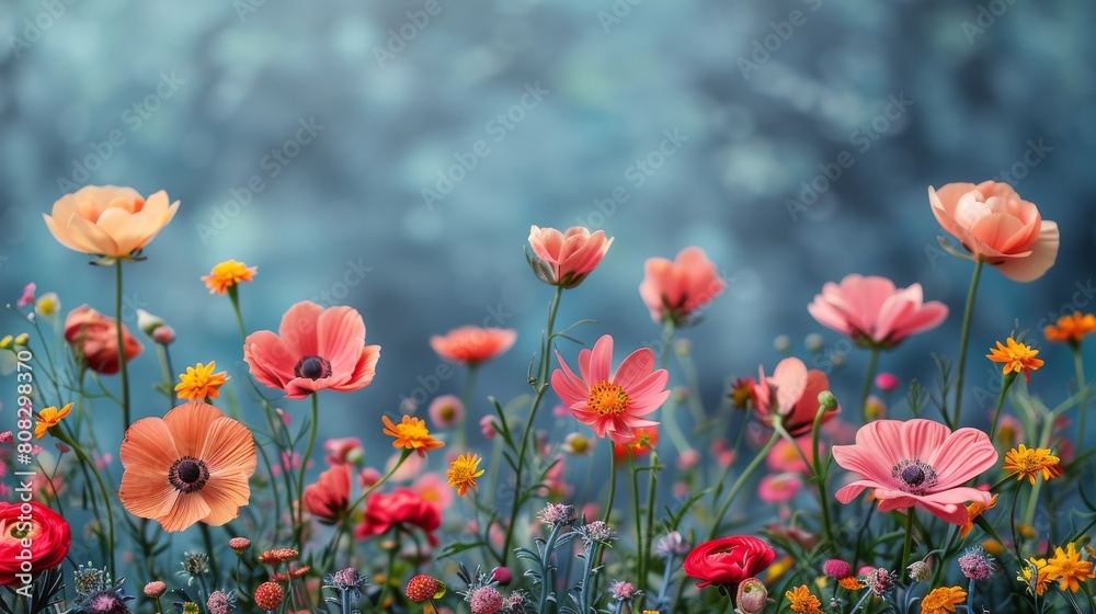 Cluster of Flowers Amidst Grass Cluster of Flowers Amidst Grass