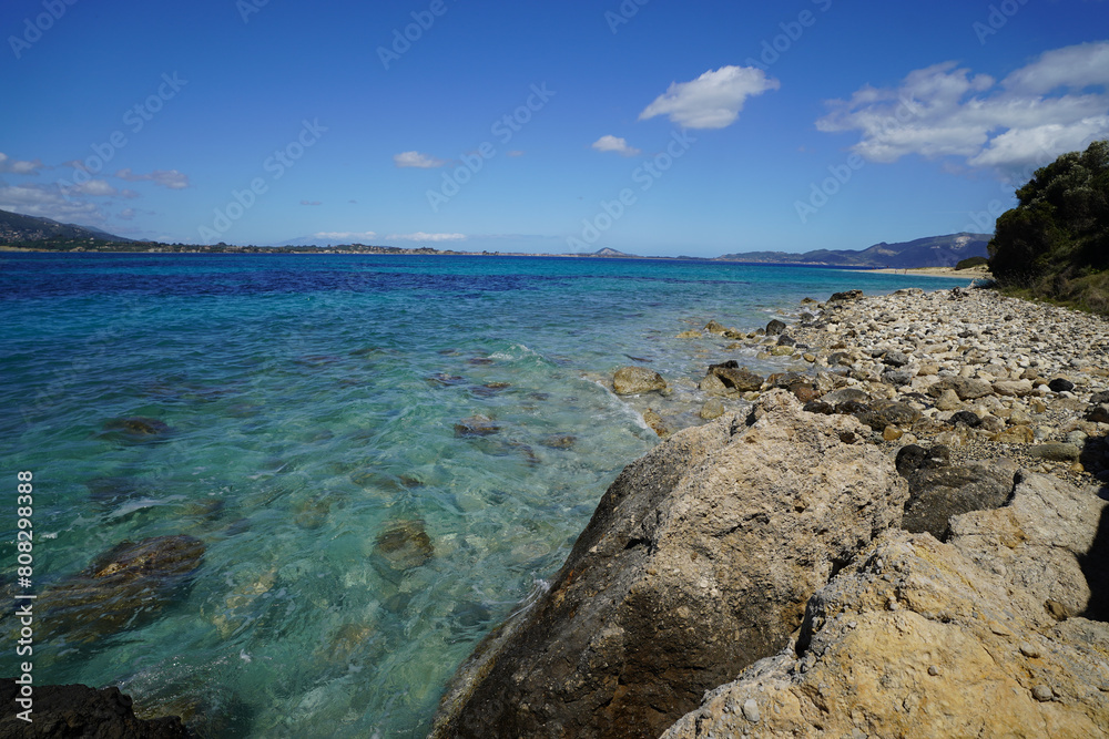 Marathonisi island , popular touristic destination and turtle nesting spot near Limni Keriou