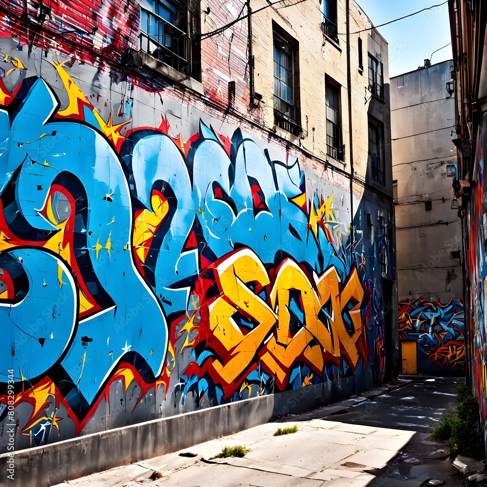 Urban wall graffiti
