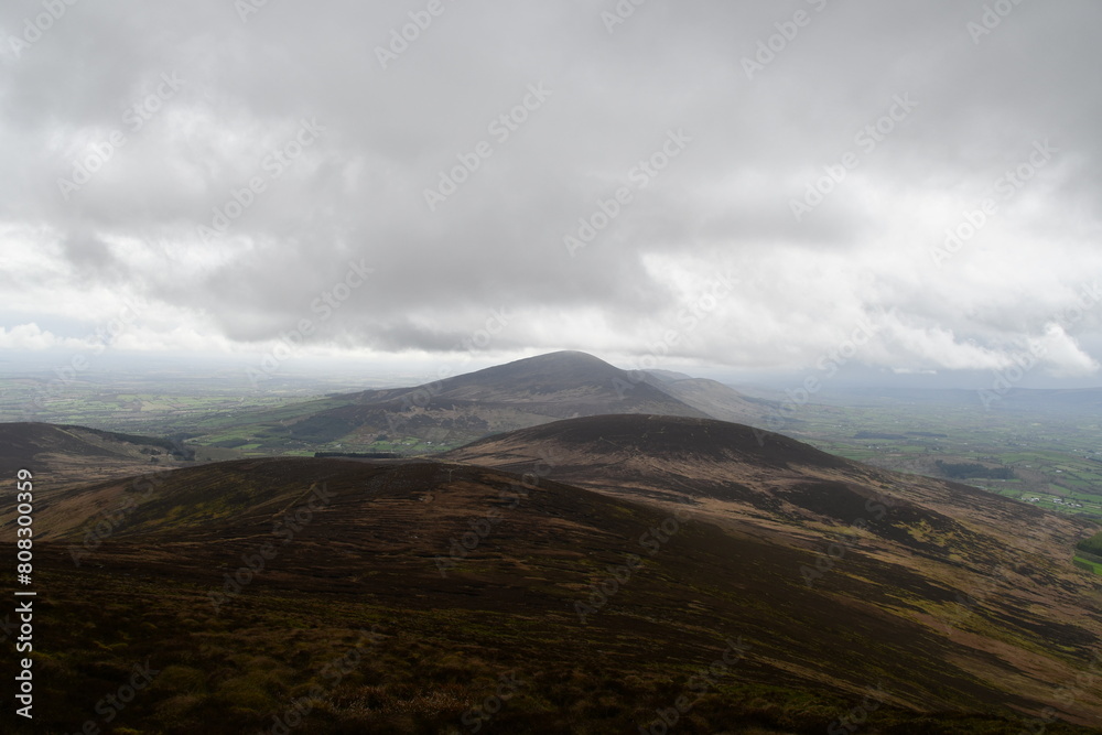View to Blackstairs mountains range, Leinster mount, Knockroe Mountain, Knockroe, Co. Carlow, Ireland View to Blackstairs mountains range, Leinster mount, Knockroe Mountain, Knockroe, Co. Carlow, Ireland