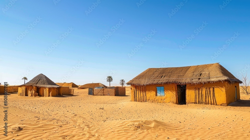 African Homes Or Mud Huts In Sahara Desert Niger Africa Stock ...