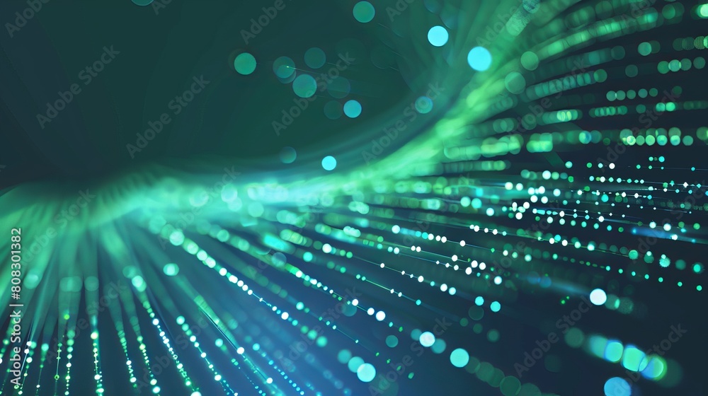 A blue and green background symbolizes digital technology speed connection, featuring abstract communication elements and future tech data concepts, depicted through line and dot illustrations in 3D. A blue and green background symbolizes digital technology speed connection, featuring abstract communication elements and future tech data concepts, depicted through line and dot illustrations in 3D.