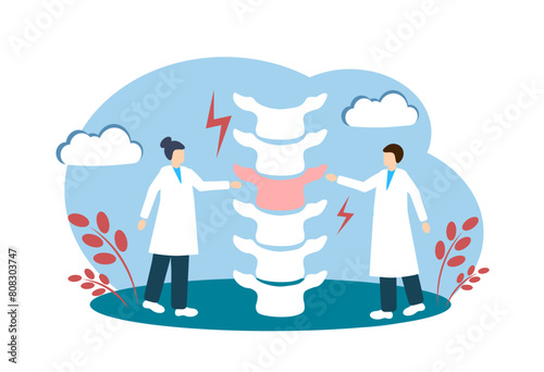 Back pain. doctors treat the spine