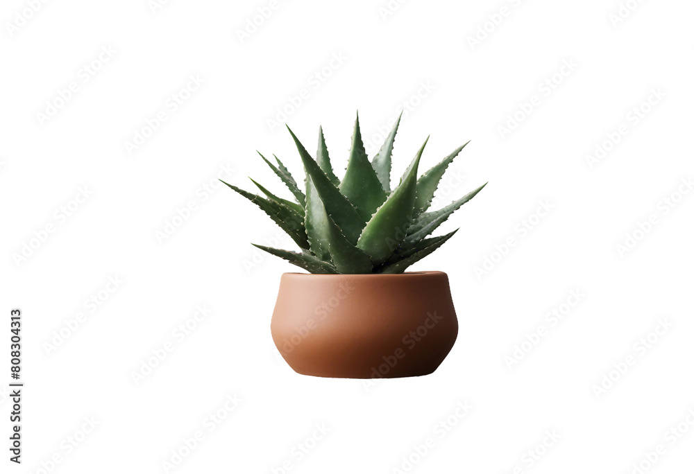 Aloe bush in a clay pot isolated on transparent background Aloe bush in a clay pot isolated on transparent background
