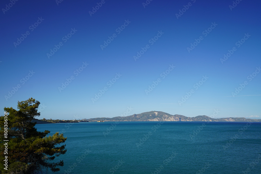 beach and shore of Limni Keriou and Marathonisi island 