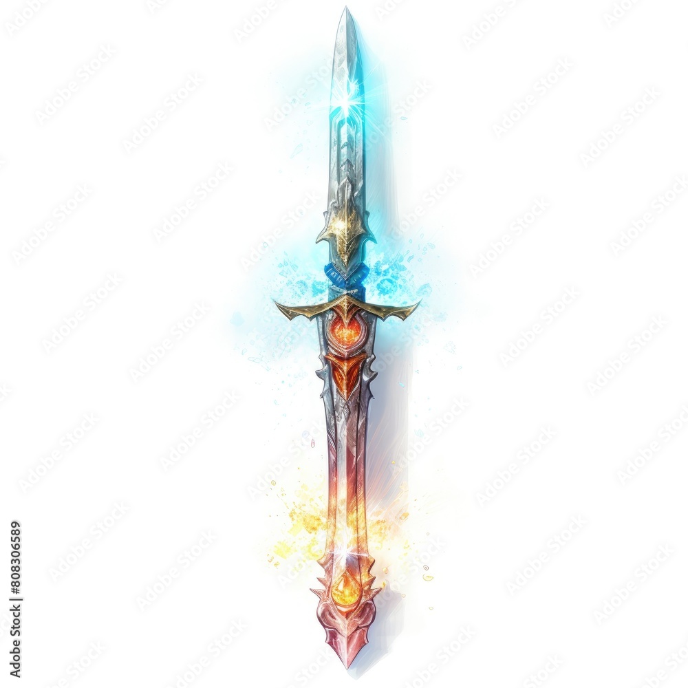 Edged weapon dagger in scabbard isolated over a white background. Illustration fantasy sword perfect for game RPG and other Edged weapon dagger in scabbard isolated over a white background. Illustration fantasy sword perfect for game RPG and other