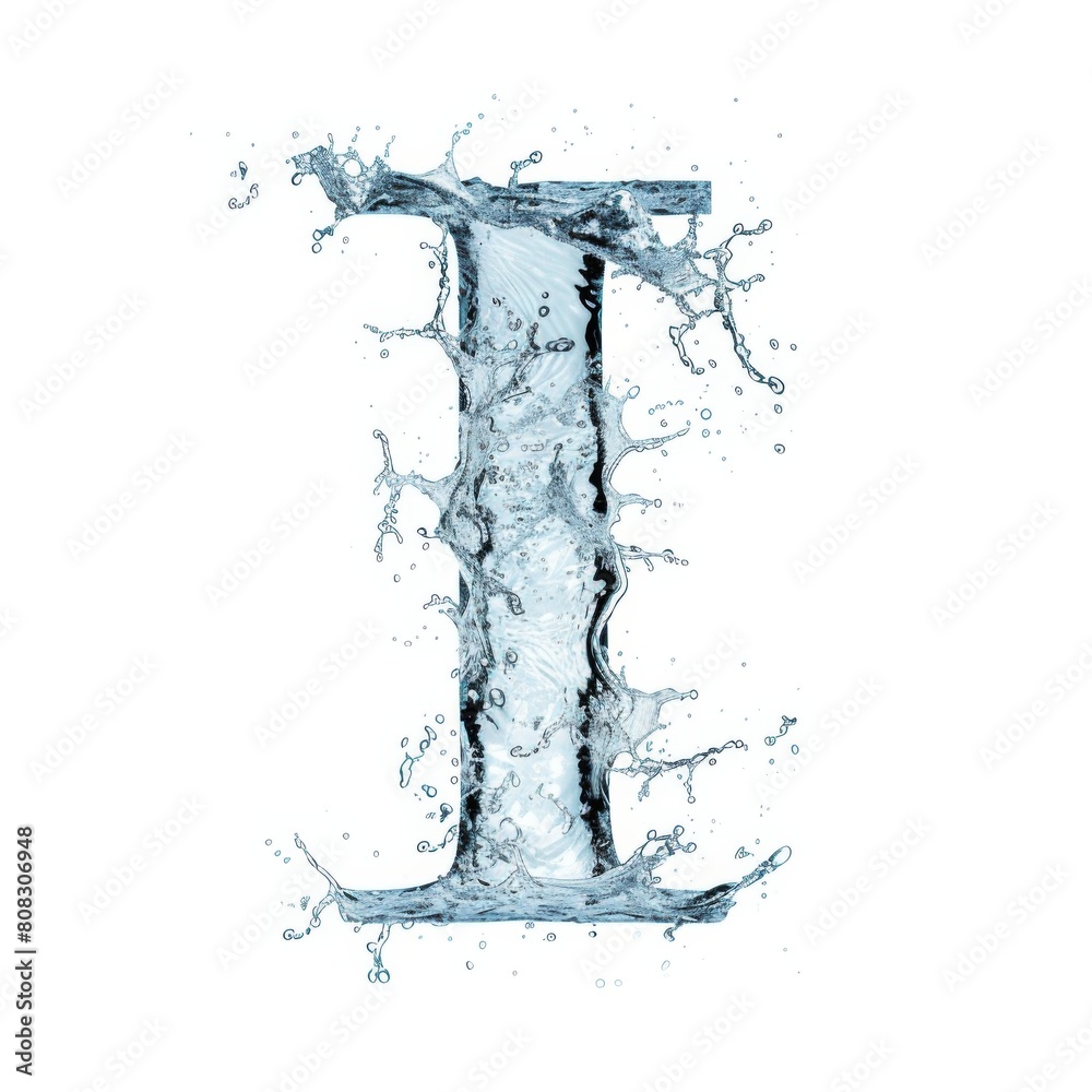 Splash of water takes the shape of the letter I, representing the concept of Fluid Typography. Splash of water takes the shape of the letter I, representing the concept of Fluid Typography.