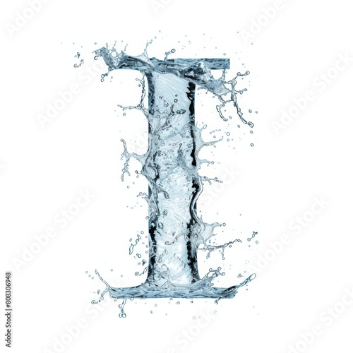 Splash of water takes the shape of the letter I, representing the concept of Fluid Typography.