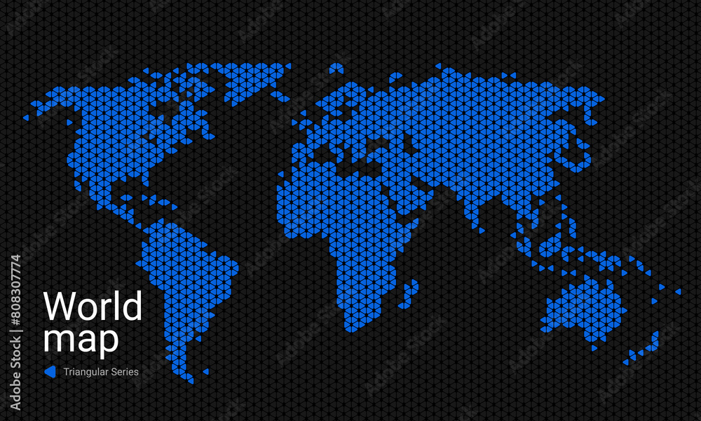 World vector map. Triangular pattern World vector map. Triangular pattern