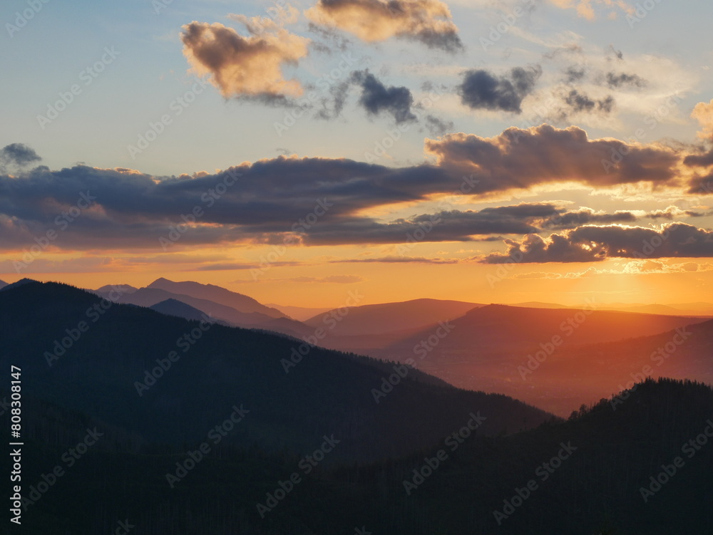 sunset in the mountains