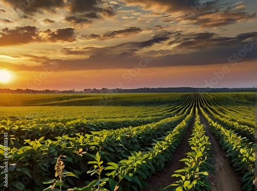 Cornfield at sunset. Capturing the golden hues of dusk in a rustic agricultural landscape. corn field with sunset background.  Golden Dusk  Cornfield Sunset 