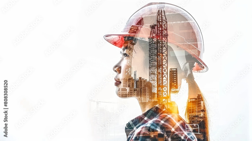 A graphical representation combining the essence of a builder and construction project in an abstract composition A graphical representation combining the essence of a builder and construction project in an abstract composition