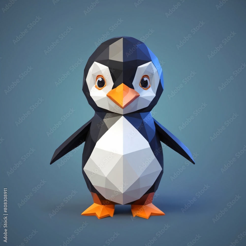 Obraz premium lowpoly baby penguin