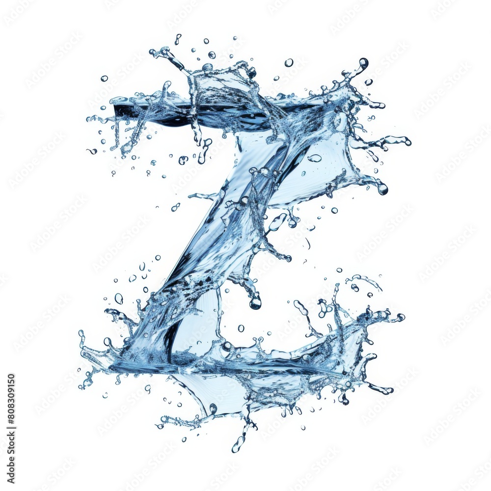 Obraz premium Letter Z. Water splashes alphabet isolated on a white background.
