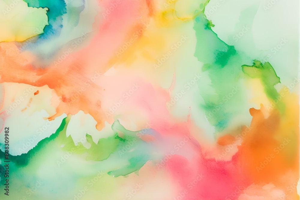 Abstract watercolor wash background with a blend of vibrant colors