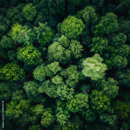 Aerial image of green forest. Environment background.