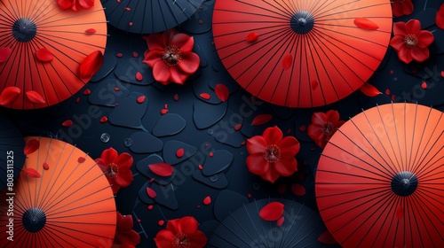 The umbrella seamless pattern is in Japanese style. This can be used as a backdrop  template  or cover page.