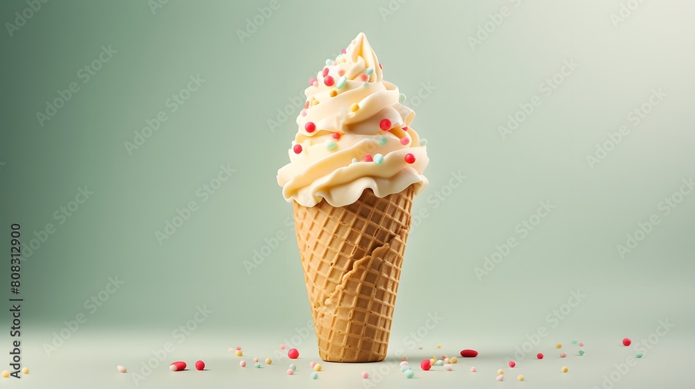 vanilla ice cream cone on isolated background vanilla ice cream cone on isolated background