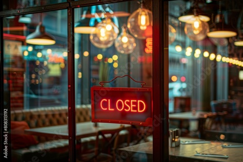 'CLOSED' sign displayed on shop window