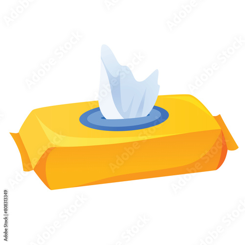 Wet wipes packaging vector illustration isolated on white background.
