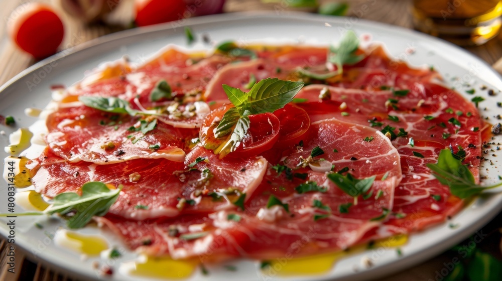 A Vatican dish. Carpaccio is raw pickled meat. A Vatican dish. Carpaccio is raw pickled meat.
