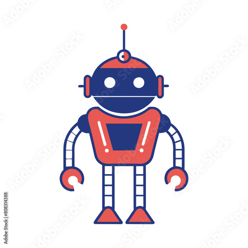 Friendly Robot Vector Illustration - suitable for various digital and print purposes, approachable character