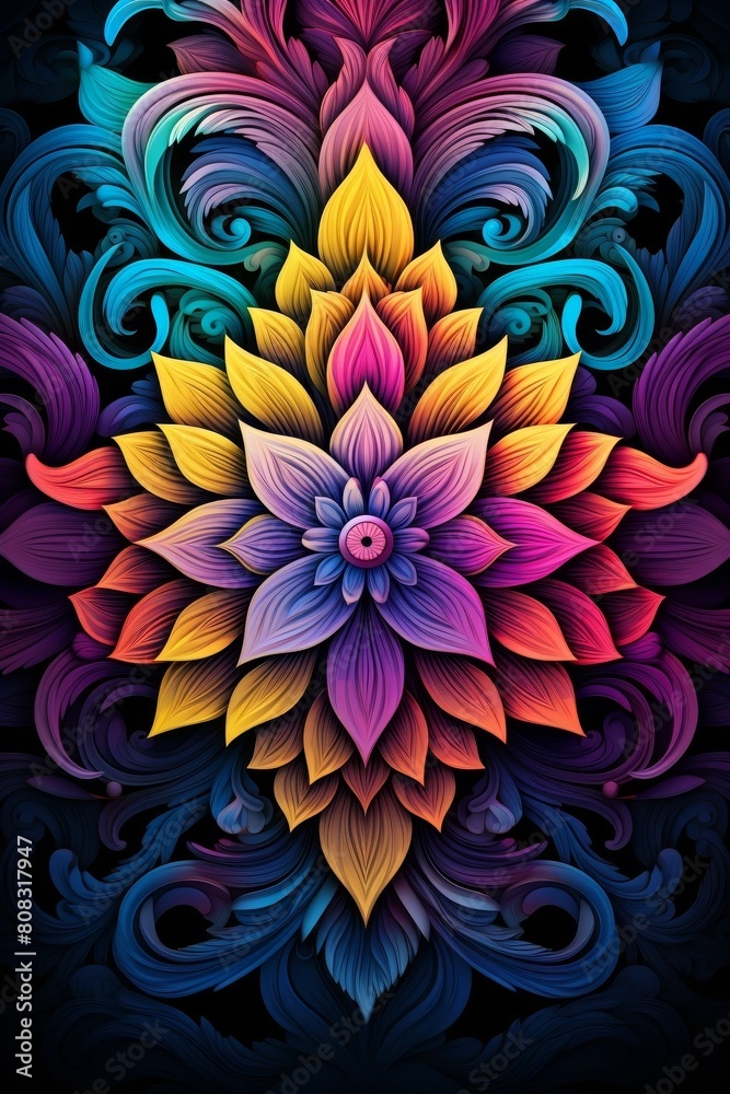 Vibrant floral abstract artwork