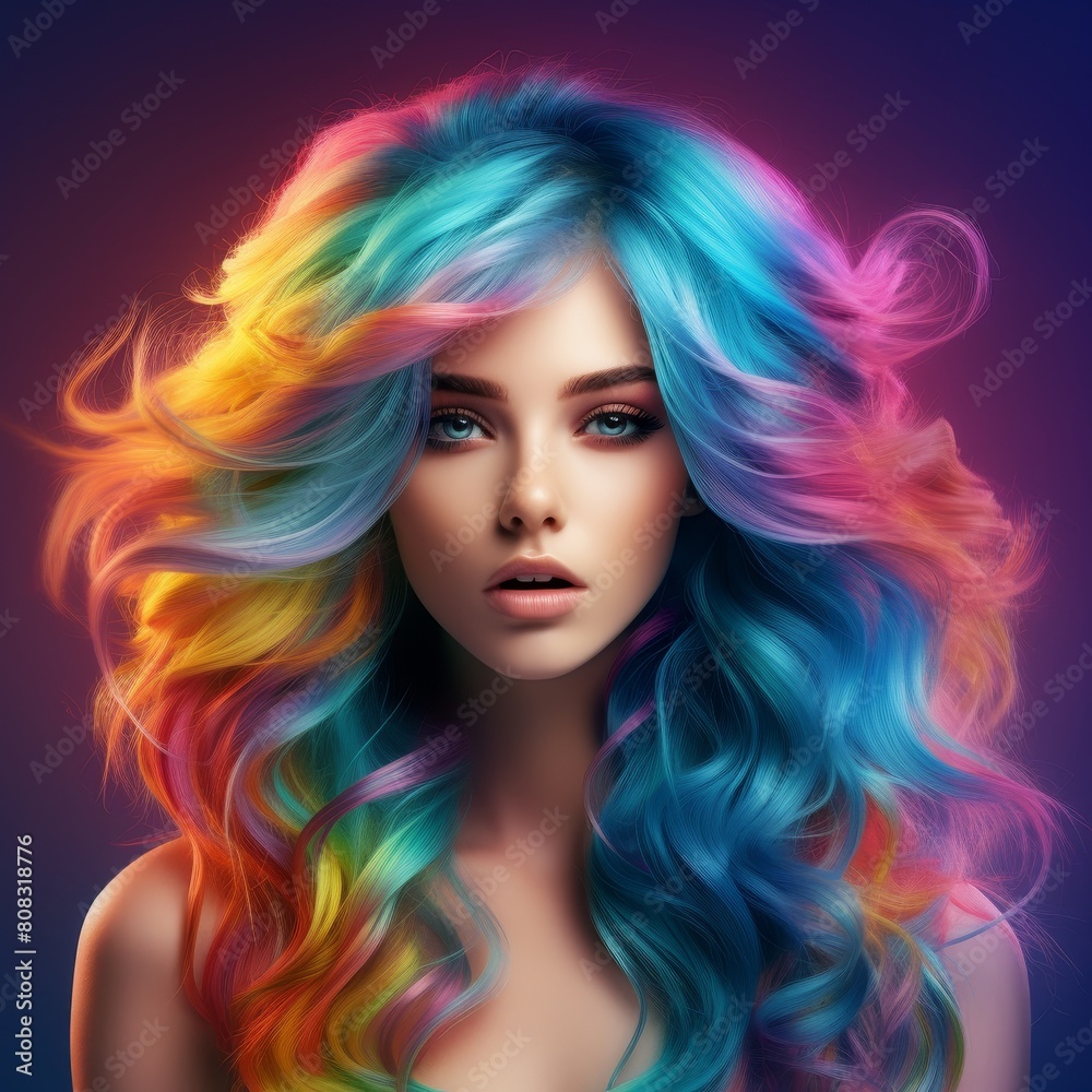 Vibrant and colorful hairstyle