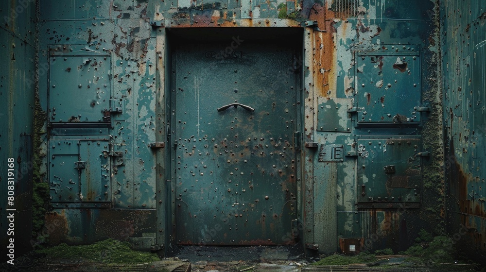 Solid Steel Bunker Door - Access to an abandoned bunker.

