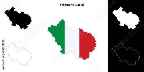 Frosinone province outline map set
