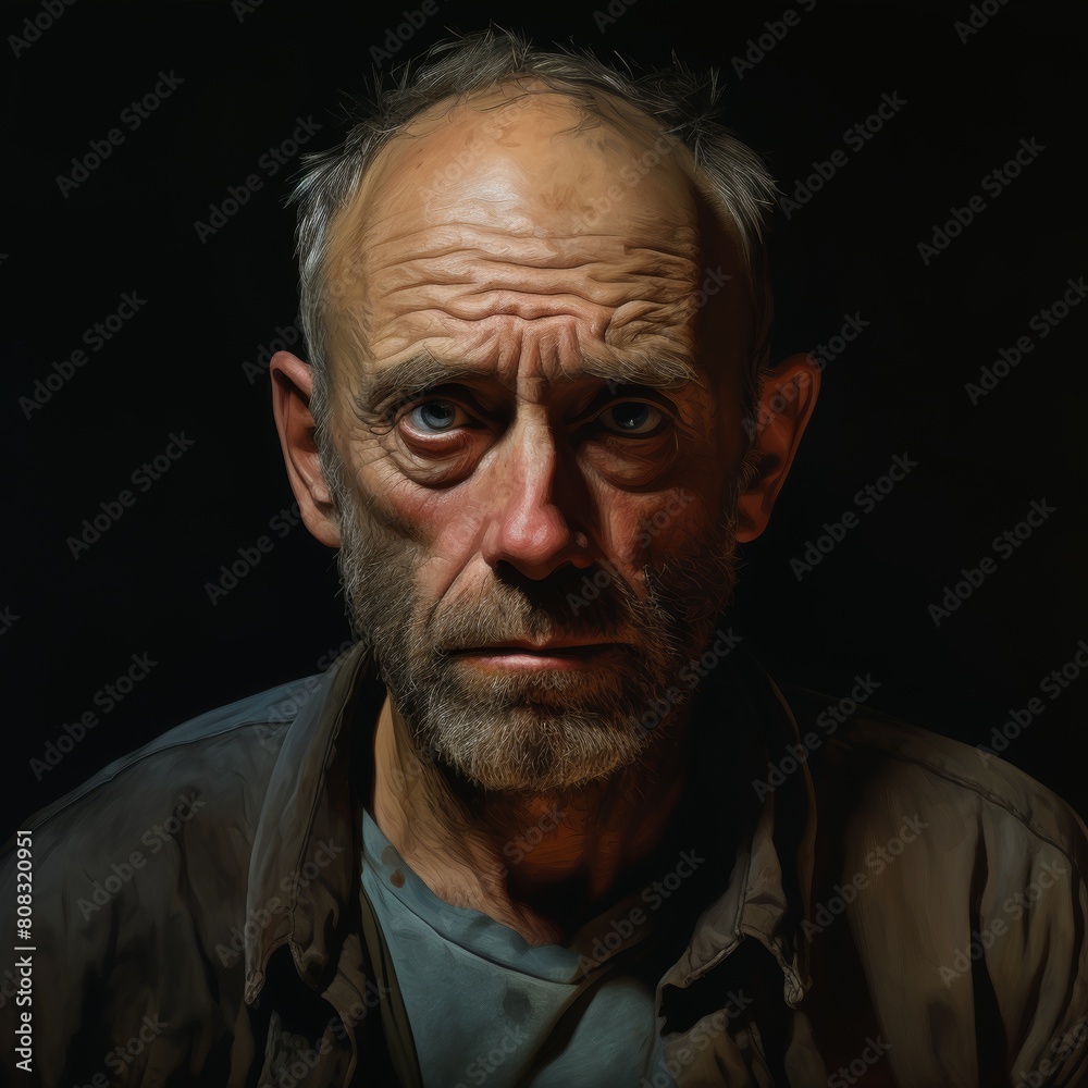 Weathered face of an elderly man Weathered face of an elderly man