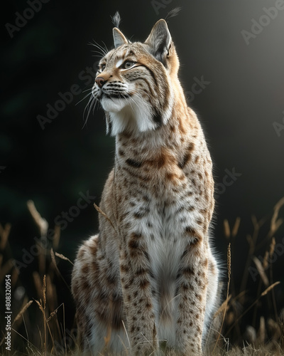 A wild eurasian lynx in nature