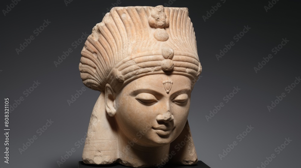 Obraz premium ancient stone sculpture of a serene deity