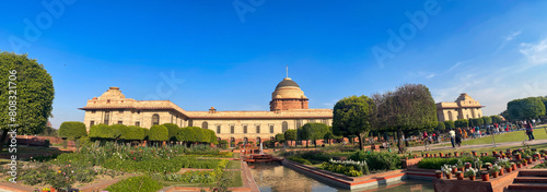 Rashtrapati Bhavan located in New Delhi, India, Panoramic view photo