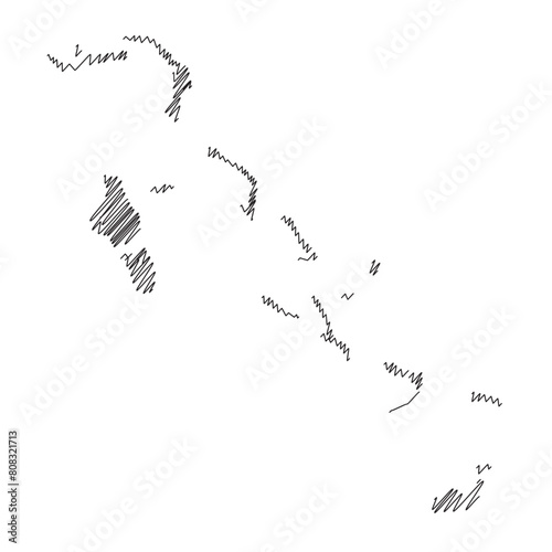 Bahamas thread map line vector illustration
