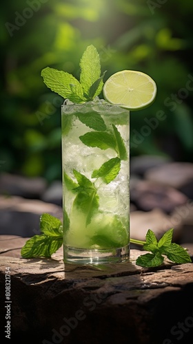 refreshing mojito cocktail with lime and mint