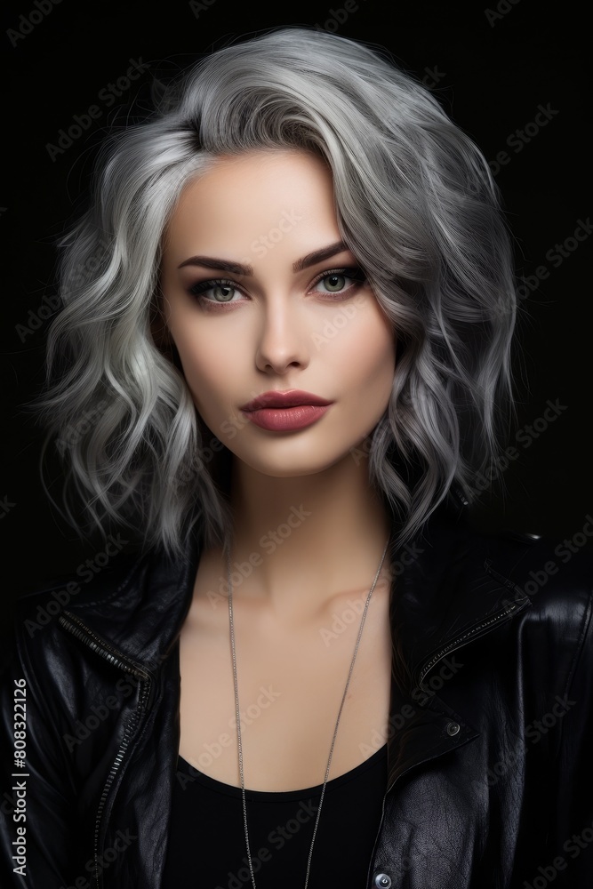 Striking portrait of a woman with platinum blonde hair Striking portrait of a woman with platinum blonde hair