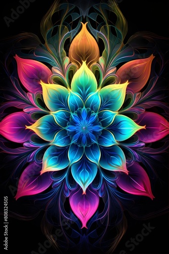 vibrant fractal flower bloom