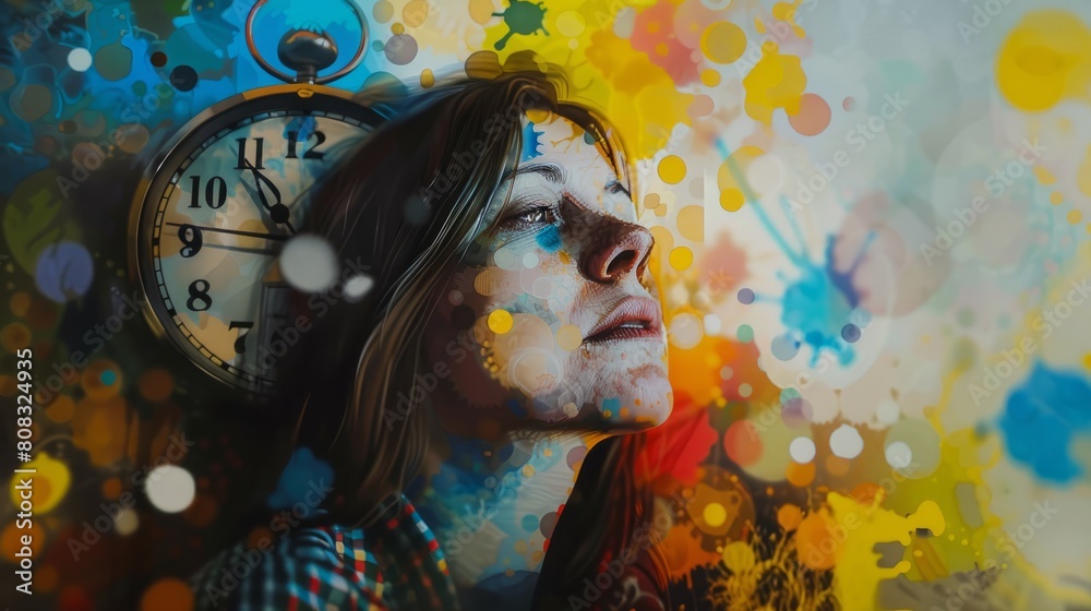 The conceptual realm where the passage of time is depicted through the ...