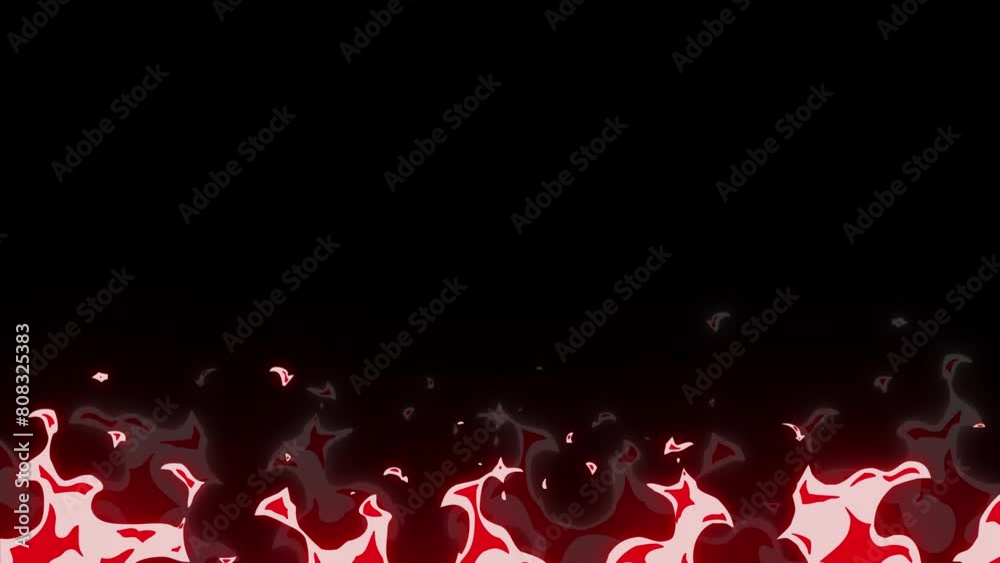 Anime fire white and red colors with alpha channel, cartoon fire