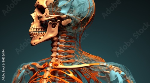 Detailed 3D anatomy of the human body photo