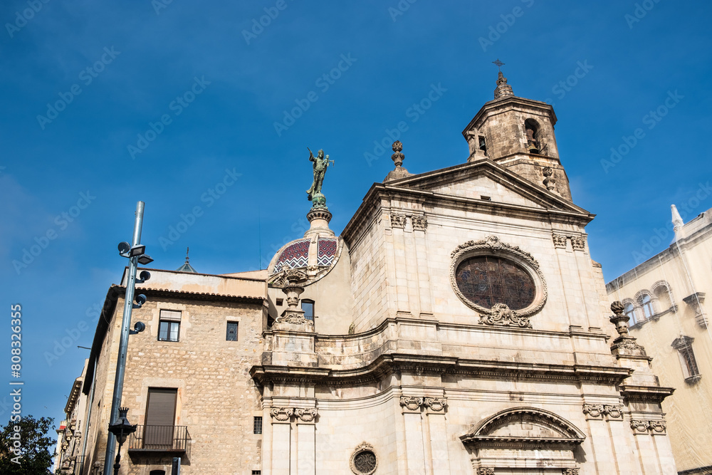 Fototapeta premium Barocke Kirche Basílica de la Merced in der Altstadt von Barcelona, Spanien