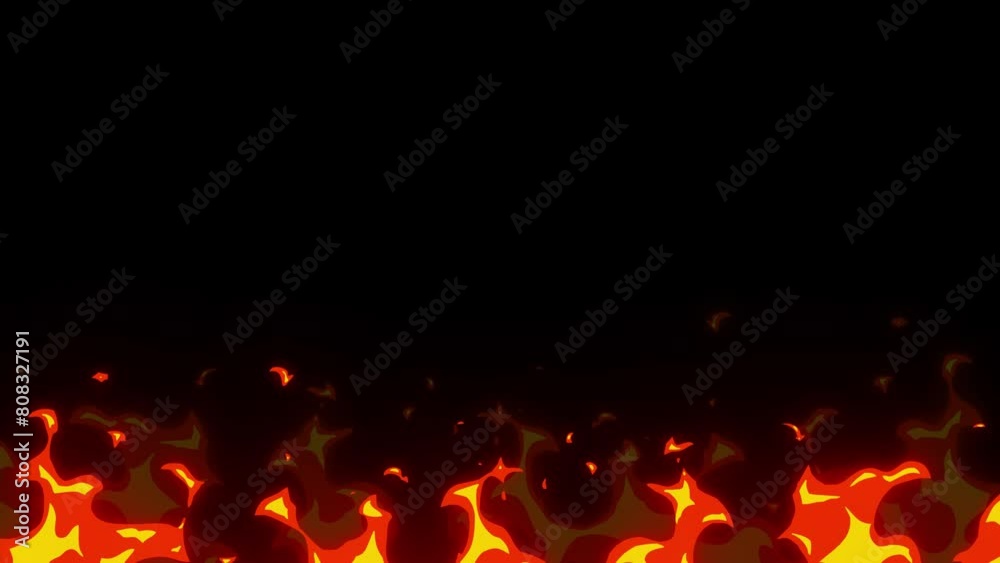 Anime fire with alpha channel, cartoon fire