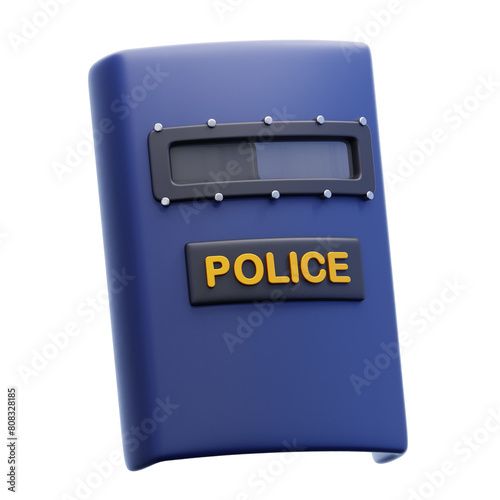 POLICE SHIELD 3D ICON ILLUSTRATION