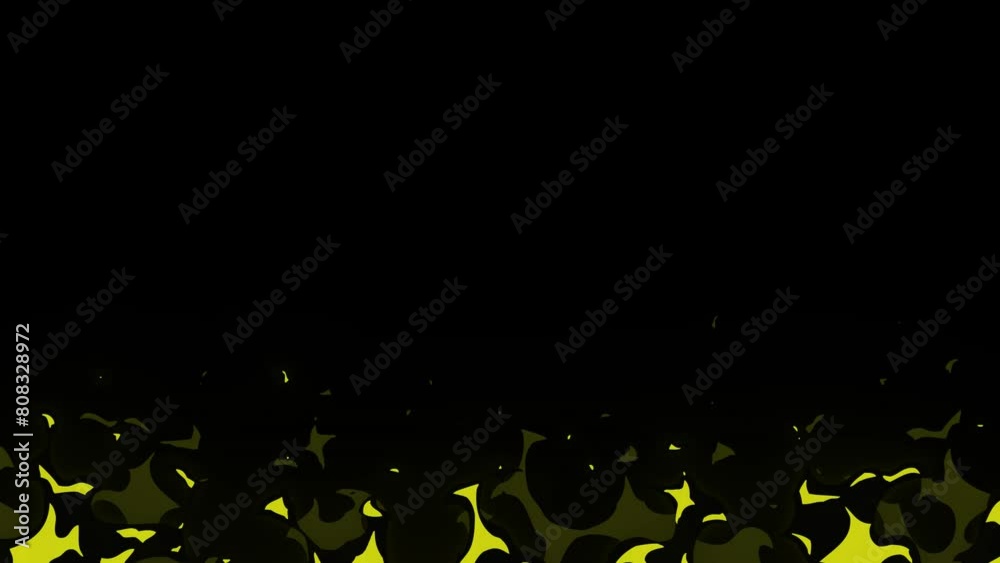 Anime fire yellow and black with alpha channel, cartoon fire